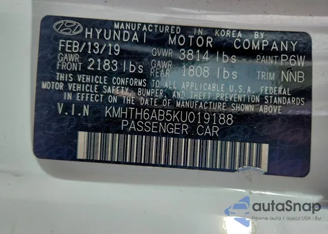 2019 Hyundai Veloster Turbo from USA, damaged, VIN KMHTH6AB5KU019188